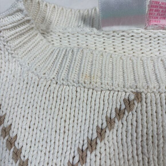 Basket of Yarn Vintage Floral Knit Sweater with Pink‎ Roses and Swirl Pattern M - Picture 5 of 8